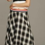 Mare Mare x Anthropologie Plaid Midi Skirt Small Black White A Photo 0