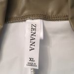 Zenana Outfitters green taupe faux leather bike shorts size XL Photo 1