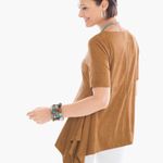 Chico's Faux-Suede Angled Top Brown 2 EUC Photo 2