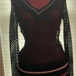 Wet Seal Vintage 2000s black mesh lone sleeve v neck sweater size Medium Photo 0