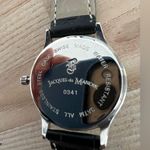 Jacques Du Manoir Ladies Watch Rare Black Leather Strap Date Window Quartz Photo 4