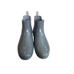 Hunter  Womens Chelsea Refind Rainboots Gray Gloss Slim Fit Rubber Sz 6 Photo 1