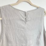 Saint Tropez West St Tropez West Womens L Gray 100% Linen Allover Embroidered Top Coastal Beachy Photo 7