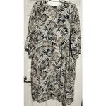 Catherines  Women's Brown Beige Foliage Long Open Front Duster Side Slits Size 2X Photo 1