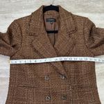 Talbots  Fringe Tweed Cropped Jacket Blazer Women’s 2 Brown Double Breasted Photo 7