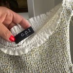 Elegant Cream Floral Midi Dress White Photo 1