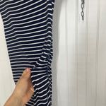 Isabel Maternity Navy Blue & White Striped Ruched Side Short Sleeve Dress Size S Photo 2