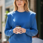 Buffalo David Bitton NWT  Indiana Padded Shoulder Sweatshirt In Forever Blue Photo 0