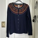 Lucky Brand  y2k fair isle beaded wool blend cardigan sweater Photo 1