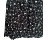 Grace Elements  Black White Embroidered Floral Linen Artsy Bohemian Skirt 14 Photo 3