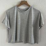 All In Motion  Keyhole Back Cropped Boxy Active Tee T-Shirt Gray White Medium Photo 0