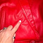 wilson's leather Wilsons • Vtg. Red Leather Long Lapels Batwing 2-Button Lined 80s/90s Women’s S Photo 11