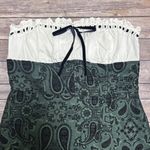 Urban Outfitters White Green Black Antoinette Strapless Brocade Paisley Romper Photo 1