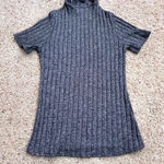 Harlowe &‎ Graham Gray Ribbed Knit Short Sleeve Mock Neck Top Womens M City Chic Size M Photo 0