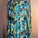 LOGO By Lori Goldstein  Multicolor Leaf Print Maxi Dress Photo 8