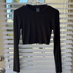 Mona B Black Long Sleeve Crop Top Photo 0