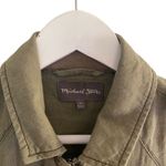Michael Stars 100% linen cargo jacket green XS Photo 3