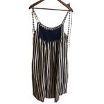 Jigsaw 100% Silk Tie Shoulder Striped Pleated Pockets Resort Wear Dress Womans M Blue Size M Photo 1