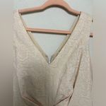 Badgley Mischka NWT Belle Cream Blush Floral Brocade Peplum Sheath Dress 10 Photo 4