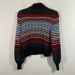 American Eagle  Women's Fairisle Knit Mocked Neck Balloon Sleeves Sweater Size S Photo 7