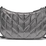 Karl Lagerfeld NWOT Lafayette Shoulder Bag Sequns 100% Goat Leather Grey Photo 13