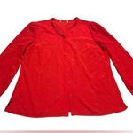 Red Sparkly Long Sleeve Button Down Dressy Top Size 2X Photo 2