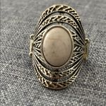 Royal Roamer ring with a gray stone and silver bands stretchy Photo 1