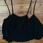 Sis Sis Black Crop Top with Ruffle Bottom Photo 2