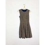 Theory Textured Linen Peplum Mini Dress Beige Clay Multi Size 2 Fit & Flare Chic Photo 3