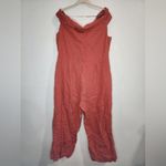 Soft Surroundings Jumpsuit Women Large Coral Linen Raissa Crop Wide Leg Flawed Photo 2