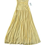 STAUD NWT  Mariana Strapless Mesh Dress Pale Honey Butter Yellow Maxi Drop Waist Photo 0