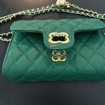 Vegan Quilted Textured Flap Crossbody Bag Green Photo 9