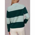 Whistles Stripe Button Neck Jumper Wool Blend Sweater Size Small Green Multi Photo 7