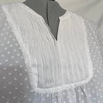 Krazy Kat Popover Womens Blouse 2XL White 3D Polka Dot Ruffle Cottage Core Fairy Photo 1
