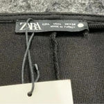 ZARA  Black Fitted Bodycon Dress Ruched Side Party Cocktail Midi Size Large NWT Photo 2