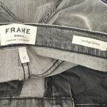 frame denim FRAME Le High Skinny Sz 27 Fringe Hem Light Black Jeans High Rise Boho Raw Photo 9