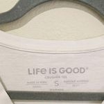 Life is Good American Flag V-Neck Crusher T-Shirt Womens Size S White Blue Photo 4