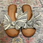 Dolce Vita Parin Striped Oversize Bow Sandals White Size 8.5 Photo 3