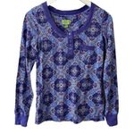 Vera Bradley Womens Floral Geo Pattern Henley PJ Long Sleeve Top Size S Floral Photo 0