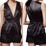 Top Shop Black Croc Effect Plunge Romper NWT - Size 4 Photo 1