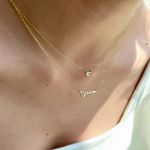 18k Gold Plated Necklace Over 925 Sterling Silver Double Chain Double Pendant Dainty Minimalist Ladies Photo 2