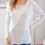 Edge Sugarfox Mauve Floral Colorblock Lettuce  Long Sleeve Tee Size 1X Photo 0