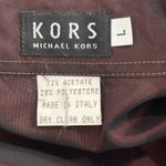 Michael Kors Vintage Size L Burgundy Metallic Button Shirt Blouse Made In Italy Photo 1