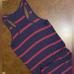 Halogen Blouson Tank Blue & Red Striped Dress - size large Photo 5