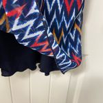 Sweet Storm  women’s electric blue red orange geometric cinched high neck dress M Photo 4