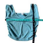 BP NEW Teal Ribbed Ruched Crop Top Size S M Baby Tee Y2K Photo 3