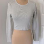 Petal and Pup  Ayers Ribbed Long Sleeve Cropped Sweater Gray Photo 3