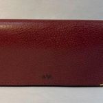 Valentino Garavani Burgundy Leather Long Bifold Flap Wallet Photo 0