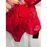 BodyRage Red Lace Bodysuit Lingerie Rhinestone Straps Valentine's Day NEW 1X Red Photo 7