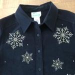 Quacker Factory The Quaker Factory button down snowflake cozy shirt & pants size small Photo 5